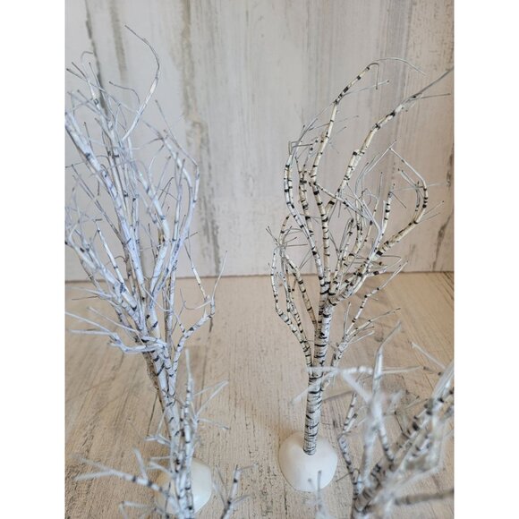 Dept 56 white bare branch Winter tree Village accessory xmas set - Picture 5 of 8